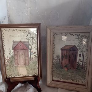 2 Nostalgic Outhouse Pictures, Great For Cabin Country Decor
